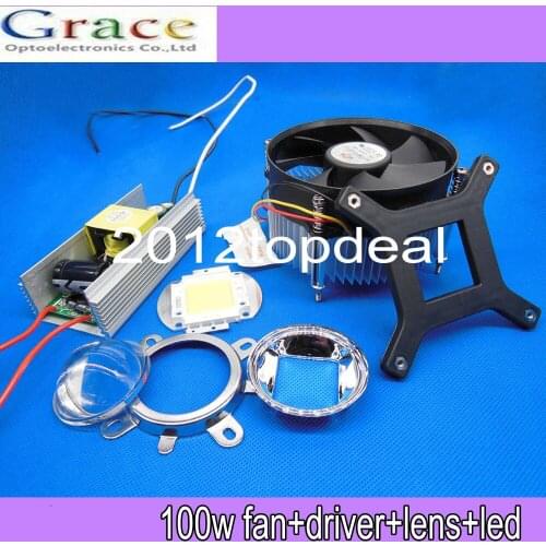 100W 100Watt High Power White LED Light + Heatsink Cooler+100W LED Driver