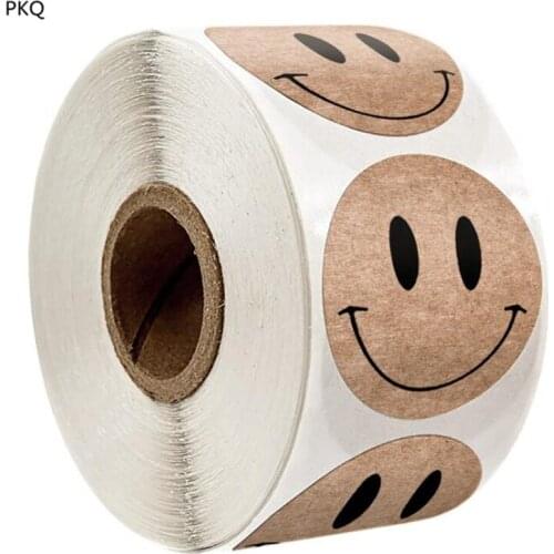 1000pcs 1Inch DIY Hand Made Handmade With Love Label Wedding Stickers Adhesive Sticker Kraft Round Labels Thank You Sticker