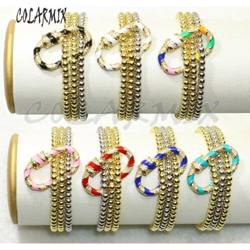 4Pcs Summer colors Oval Lock charm bracelets enamel colors bracelet fashion jewelry for women bracelets accessories gift 50675