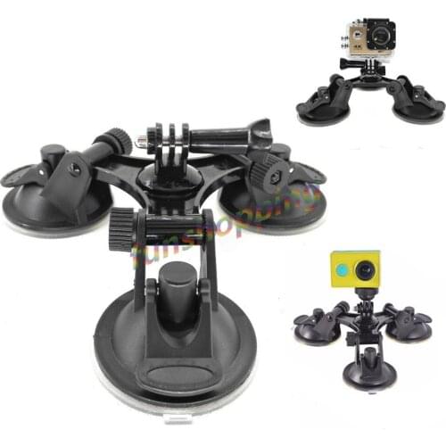 For Gopro Accessories Car Windshield Triple Vacuum Suction Cup Fat Gecko Mount for Xiaomi Yi for GoPro Hero 6 5 4 3SJ5000 SJ7000
