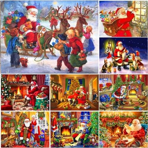 5D DIY Diamond Painting Cute Santa Claus Full Drill Square Embroidery Mosaic Art Picture of Rhinestones Christmas Gift Decor