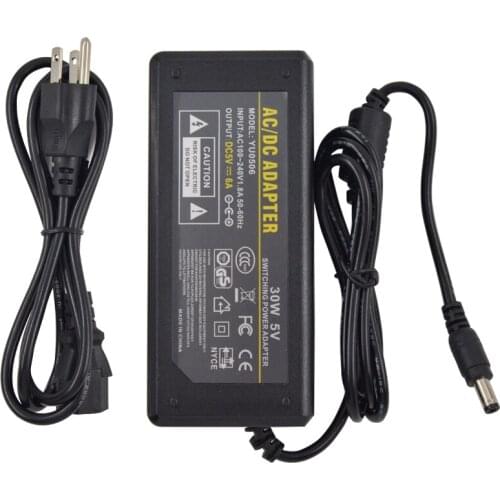 5V 6A 30W LED Power Supply US EU LED Adapter For WS2812B WS2801 APA102 SK6812 LPD8806 5V LED Strip Module Light