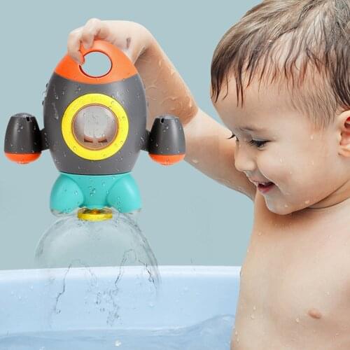 Baby Bath Toy Bath Spinning Sprinkler Rocket Safe Cute New Fountain Toy Portable Kids Bathing Bathroom Bathtub Water Toy