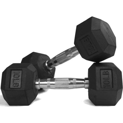 1 PCS Hex Dumbbell Top Grade Gym Household Hexagonal Rubber Chromed Fixed Non-slip Dumbbell Equipment Manufacturers 2021 NEW
