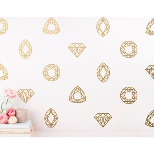 Geometric Wall Decals Modern Jewel Diamond Wall Sticker Kids Room Bedroom Nursery Unique Home Decor Vinyl Murals A829