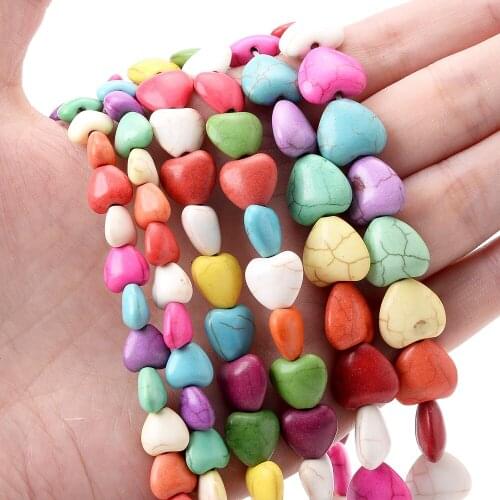 IYOE 8/10/12mm Turquoises Stone Beads Mixed Mix Heart Beads For DIY Bracelet Necklace Handmade Jewelry Making Accessories
