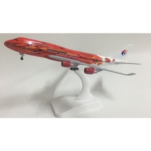 JASON TUTU 20cm Malaysia Red flower Boeing 747 Plane Model Airplane Model Aircraft Model 1:300 Diecast Metal planes toys Gift