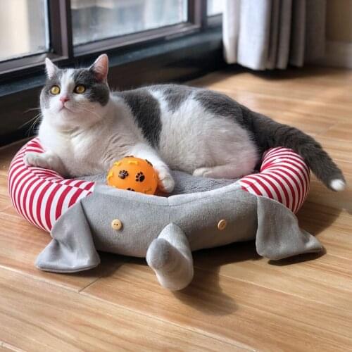 Cute Elephent Pet Lounger Cushion For Small Medium Dogs Soft Dog Bed Cat Nest Kennel Puppy Basket Round Teddy Kitten Sleep Mat