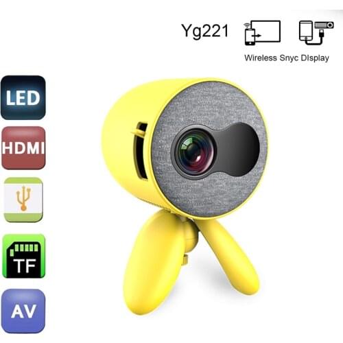 YG221 Mini Projector Support Wireless Sync Display Led Proyector Media Player Projetor Portatil HDMI USB Video Beamer