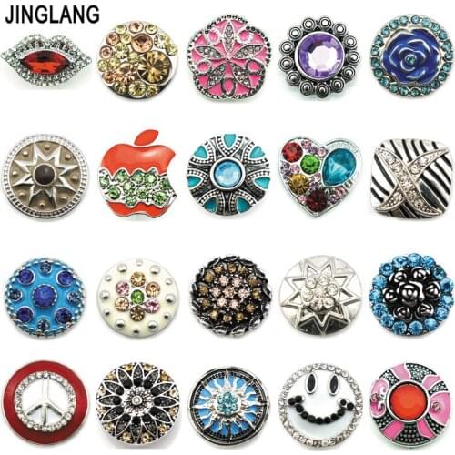 Mix Sale Fashion 18mm Snap Button Metal Ginger Clasp DIY Interchangeable Necklace & Bracelets Jewelry Accessories Free Shipping