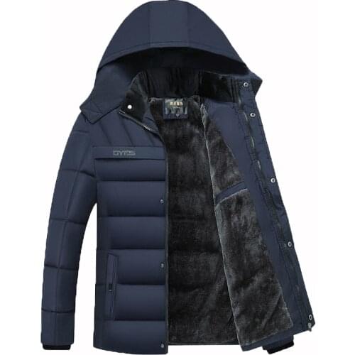 Mans Jackets Outwear Winter Jacket Men -20 Degree Thicken Warm Parkas Hooded Coat Fleece