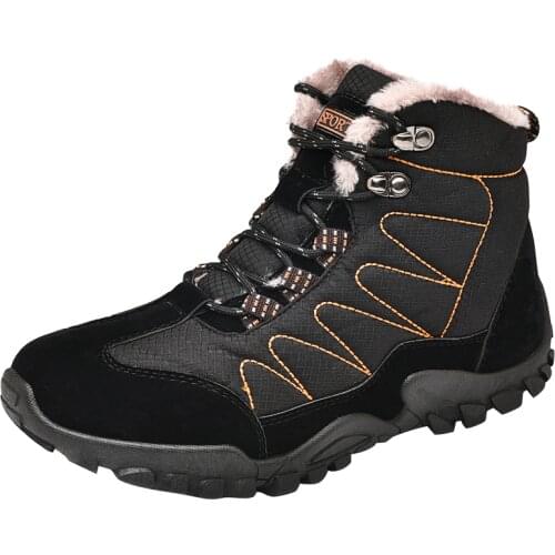 Mens Hiking Boots Waterpfoof Warm Plush Anti-collision Outdoor Trekking Shoes Military Tactical Winter Fashion Famous New 38-46
