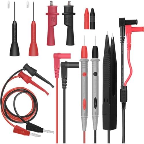 1000V 10A Electronic Test Lead Kit with Alligator Clips Replaceable Probes Tips Tweezers For Digital Multimeter Meter Leads Tool
