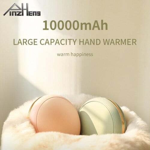 PINZHENG Heater 10000 mAh Hand Warmer Power Bnak For Xiaomi Huawei iPhone Mini Power Bank Type-c Rechargeable Hand Warmer Mirror