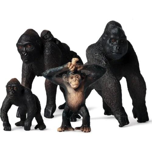 Happy Famliy Original Wild Animals Gorilla chimpanzee Model Action Figure Figurines Miniature Collection Toys For Kids
