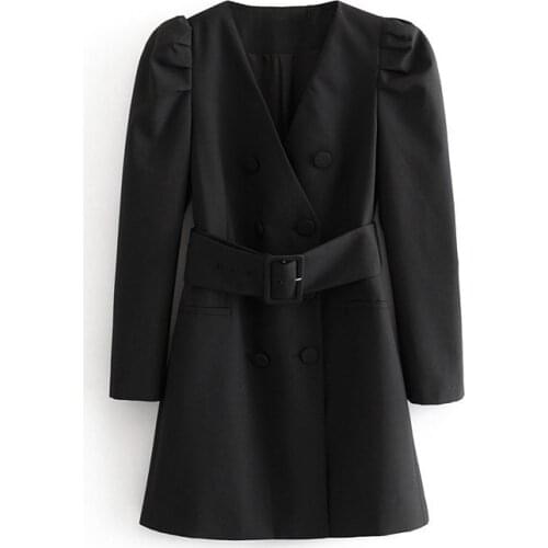Wf68-3005 European and American fashion style with belt dress style coat