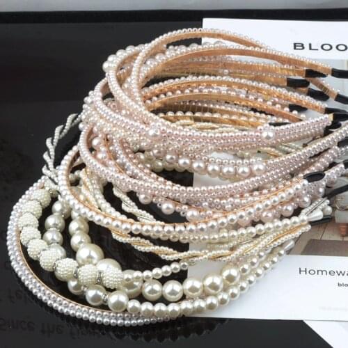 Beige Multi Purpose European Style for Wash Face DIY Handmade Pearl Hair Band Nice Gift 1Pcs Women Ornaments
