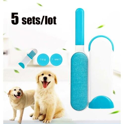 5Pcs/lot Dog Comb Tool Pet Hair Remover Brush Dog Cat Fur Brush Base Double-Side Home Furniture Sofa Clothes Cleaning Lint Brush