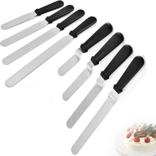 6/8/10/12Inch Stainless Steel Cake Spatula Butter Cream Icing Frosting Knife Smoother DIY Cake Smoother Pastry Decorating Tools