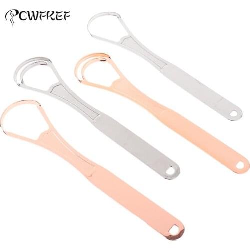 Tongue Scraper Stainless Steel Oral Tongue Cleaner Brush Fresh Breath Cleaning Coated Tongue Toothbrush Oral Hygiene Care Tool
