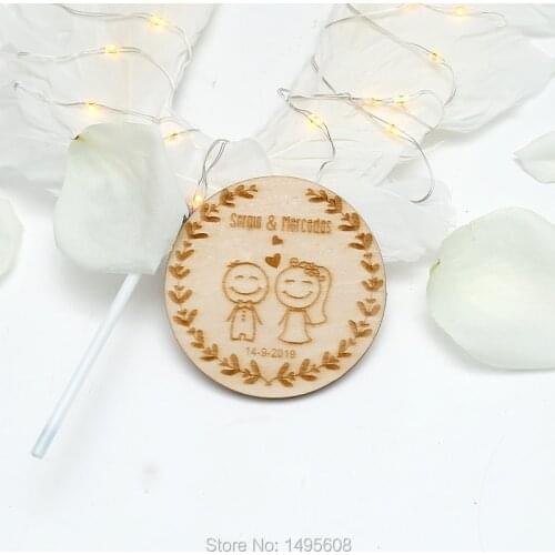 Wedding gifts for guests, wedding favor, Wedding Magnets Wood Save the Date ,Custom Wedding Announcement, Personalize magnet