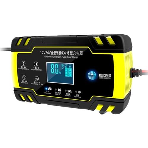 8A Motorcycle Car Battery Charger Maintainer & Desulfator Smart Battery Charger, Pulse Repair Charger LCD Display