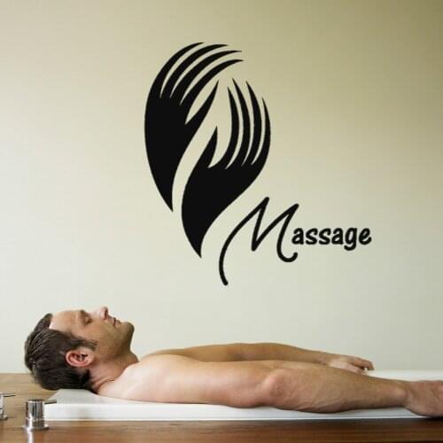 Vector Massage Hand Wall Sticker Decal Spa Sticker Spa Relax Massage Room Wall Decoration A00448