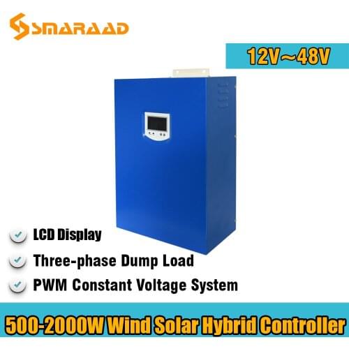Wind Turbine Solar Panel Use 500W 1000W 2000W 12V 24V 48V Wind Solar Hybrid Controller With PWM System And Three-phase Dump Load