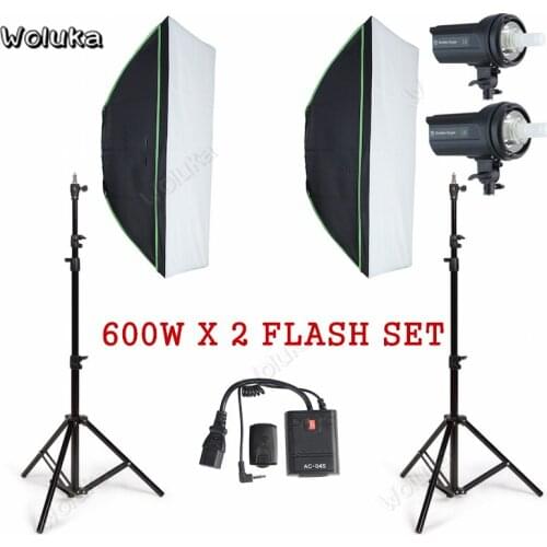 2PCS 600W GN98 Photo Flash Kit Strobe Light Stand For Product Photography Softbox Set Studio Shooting Equipment CD50 T10