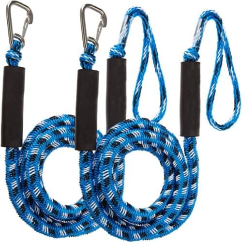 2 Packs Boat Bungee Dock Lines Bungee Cords Docking Rope Stretches 4-5.5ft Mooring Rope Foam Float Fishing Boat Accessories