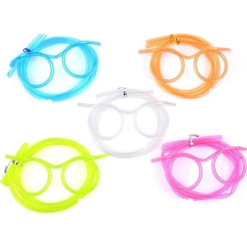 2020 New Creative Fun Glasses Straws Crazy Funny Art Straws Party Funny Straws Plastic Drinking Straws