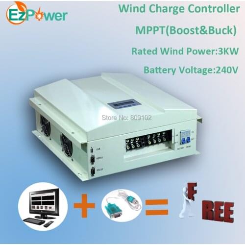 3KW 240V real mppt wind charge controller( boost & buck ), LCD display and matched software