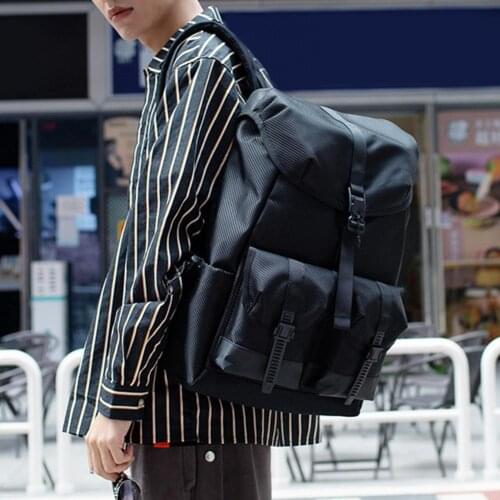 40% Dropshipping!!Breathable Backpack Large Capacity Black Multi-Pocket Street Student Backpack for School