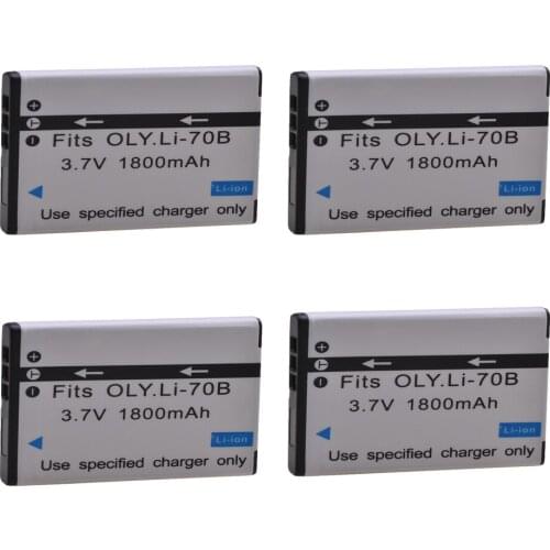 4Pcs Li-70B Li 70B Rechargeable Battery for Olympus VG110 VG120 VG-160 D-715 X-940 FE-4020 FE-4040 VR-130 VG-140 FE4020 FE4040