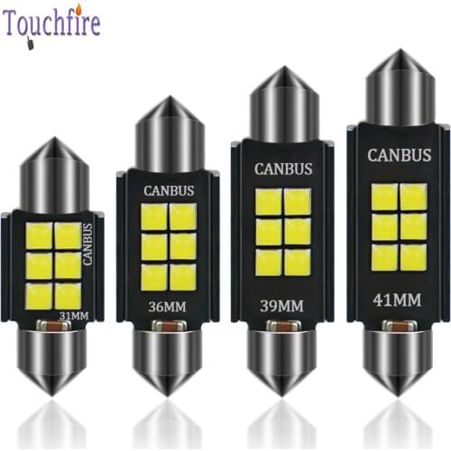 100Pcs LED Festoon C5W 31 36 39 41mm Car Bulb Canbus Interior License Plate Light 6000K Reading Light white Ice Blue Pink 12V