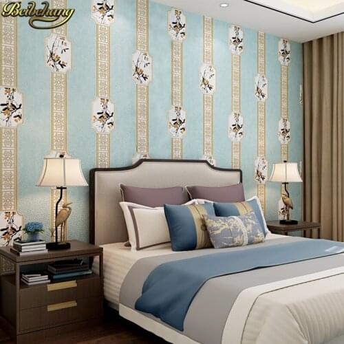 Beibehang Luxury Classical Modern wallpapers for living room Tea House Bird Stripes Wallpaper For Walls 3 D wall paper roll