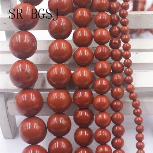 Free Shipping 4 6 8 10 12 14mm Red Jaspers Gems Genuine Natural Round Beads Stone Beads Strand 15"