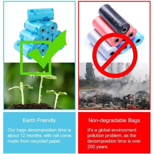 Vegetable-Based Refill Rolls Unscented Poop Bags Compostable Environmental Protection Pet Degradable