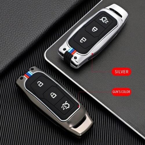 Zinc alloy Remote Key Fob Shell Case Cover Holder For Ford Fusion Mondeo Mustang F-150 Explorer Edge 2015-2018 Keyless Keyring
