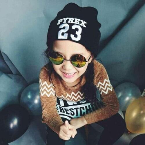 Bnaturalwell Children warm Ear Care Winter Baby Beanie Caps Girls/Boys Kids Knitted Hats Children Number Knitted Hats H766D