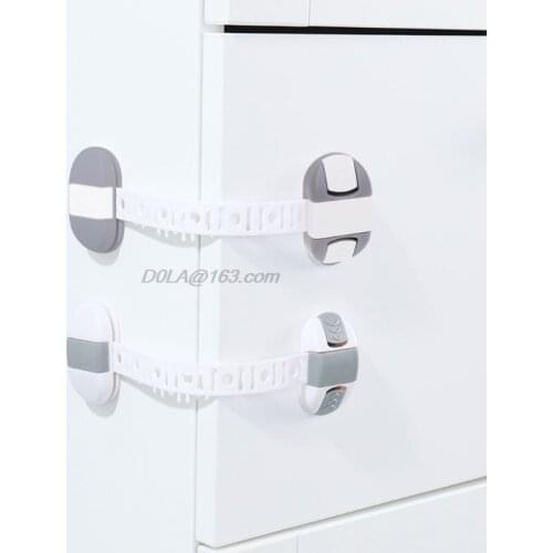 Child Safety Locks No Tools or Drilling Adjustable Size Flexible Safety Cupboard Lock Infant Kid Proof Door Fridge Latch