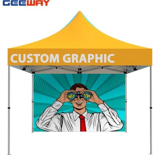 Double Sided Full Backwall Custom 10x10 Heat Transfer Printing 300D Oxford Fabric Graphic Canopy Tent
