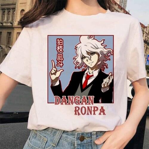 Danganronpa T Shirt Anime Harajuku T-shirt Men Kawaii Nagito Komaeda Summer Tops Unisex Cartoon Ouma Kokichi Graphic Tees Male