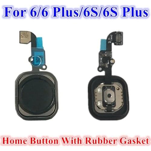 10Pcs Fingerprint Home Button Flex Cable With Rubber Gasket Sticker For iPhone 5 5s SE 6 6s Plus Replacement No Touch ID + Tools
