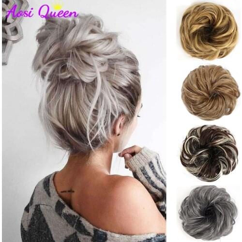 AS Synthetic Hair Chignon Donut Elastic Rope Rubber Band Hair Bun Pad Updos Messy Hairstyle Dropshipping Supplier