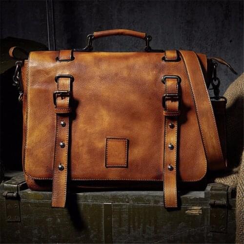 Classic fashion travel Luxury Mens Cow Leather Backpack