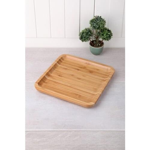 Queens Kitchen Bamboo Lux 20cm Square Cake Service-Presentation