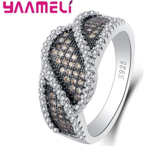 Cool/Punk Style Finger Rings Calm Elegant Style High Quality Jewelry Pure 925 Sterling Silver Anel Pave Clear Zirconia Stone