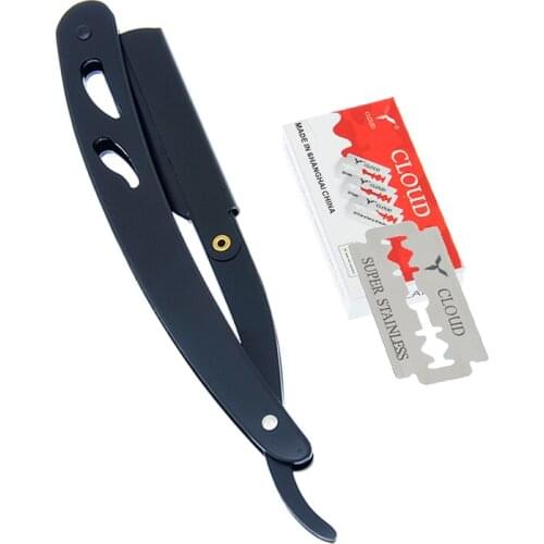 1Pcs Barbers Manual Straight Edge Razors Steel Beard Face Hair Remover Folding Shaving Knifes with Blades Eyebrow Knives HC0016