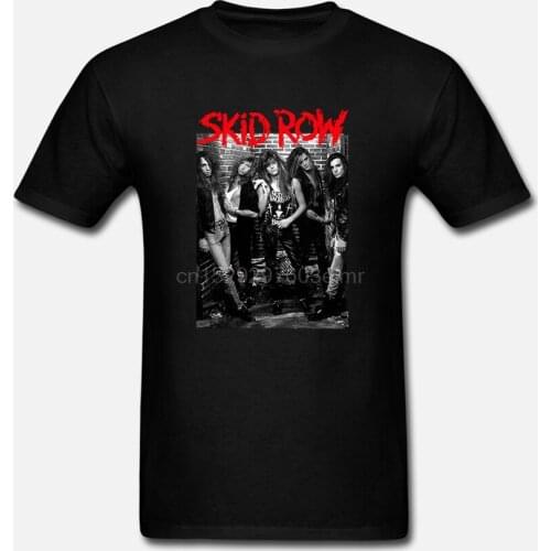 T Shirts Casual Short Sleeve Broadcloth Skid Row American Heavy Metal Band T Shirt Sizess To 3Xl Crew Neck Mens T Shirt